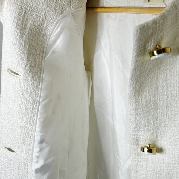 Kate Spade New York Women's Size 2 White Dorothy Bow Front Tweed Jacket - Picture 6 of 12
